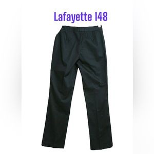 Lafayette 148 New York Bleecker Black Dress Pants 4 EUC Front Back Seam Slacks